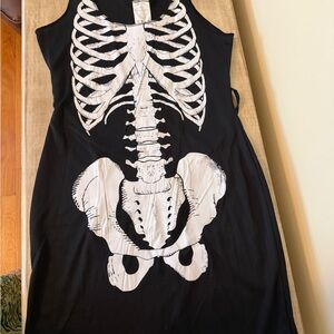 Black Skeleton Print Dress